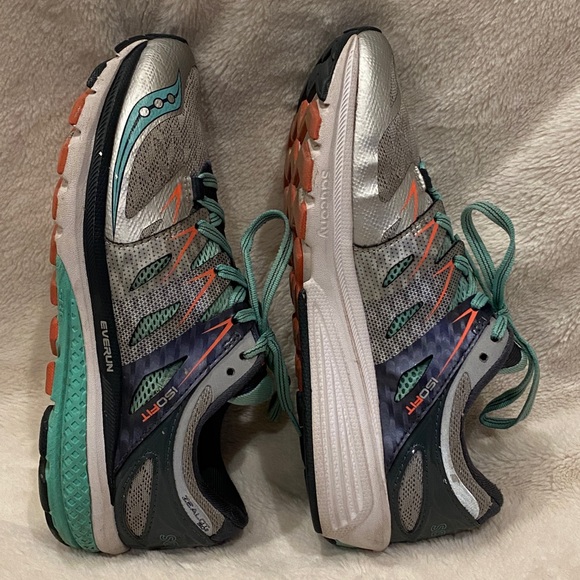 Saucony Zealot ISO 2 Silver Mint Coriander Green Athletic Running Shoes Sz 6 VGC - Picture 6 of 13